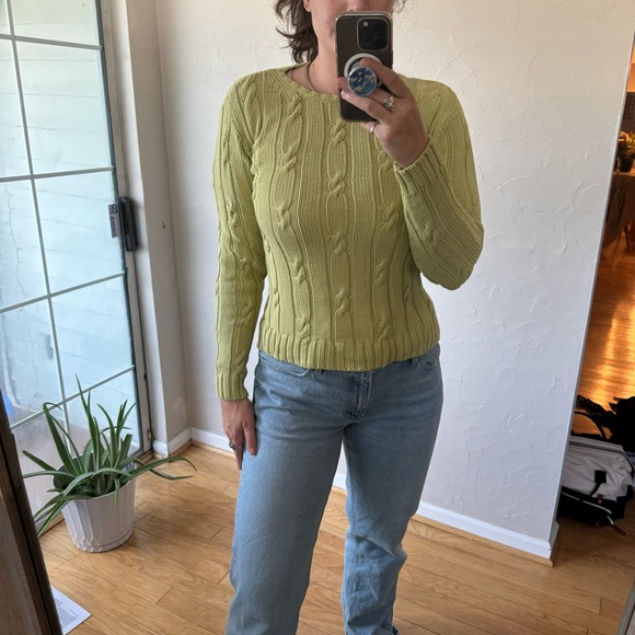 Vintage Eddie Bauer Green cable knit sweater - Picture 3 of 3